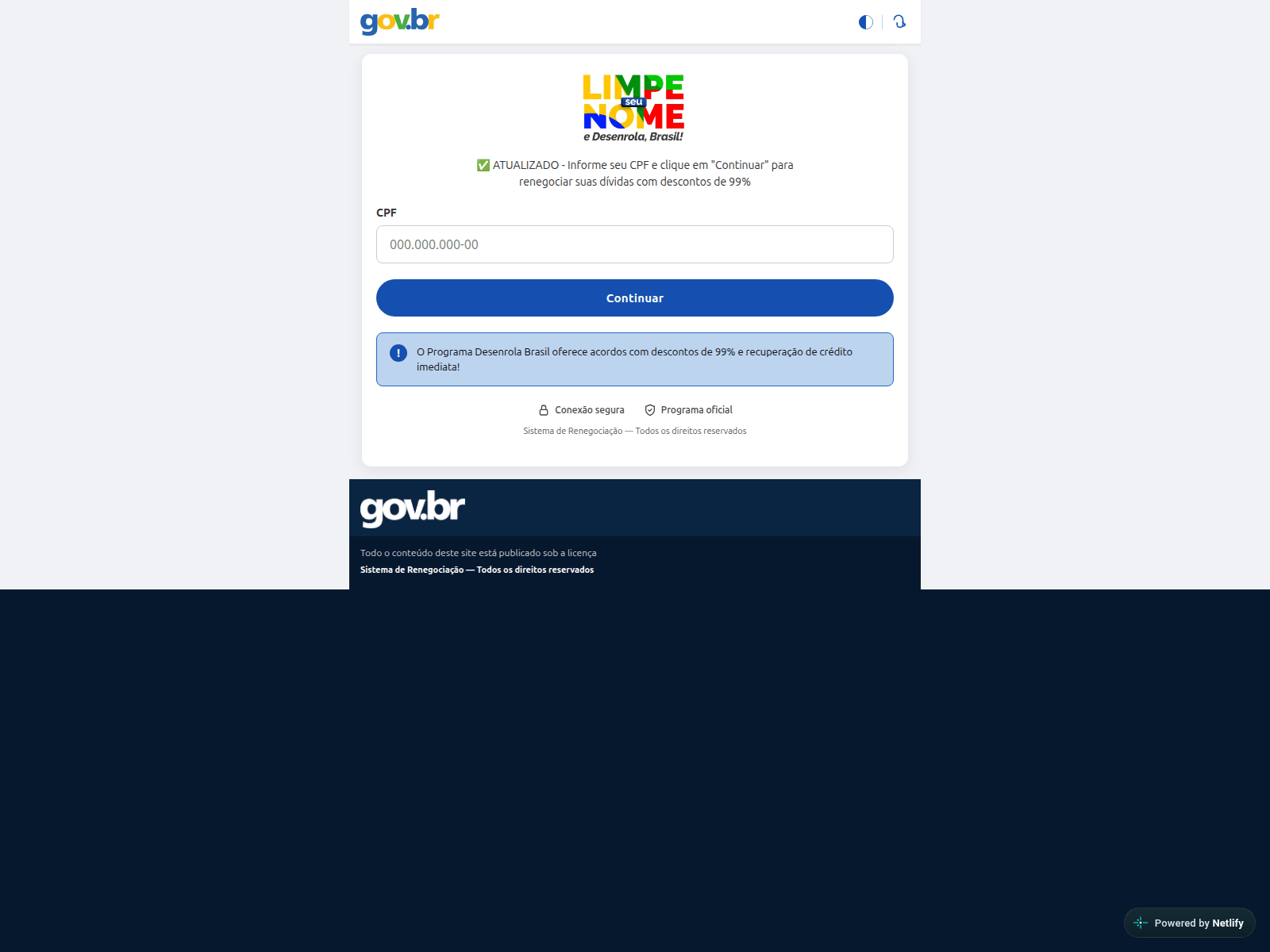 Screenshot of desenrola-brasil-d8c8032026.netlify.app