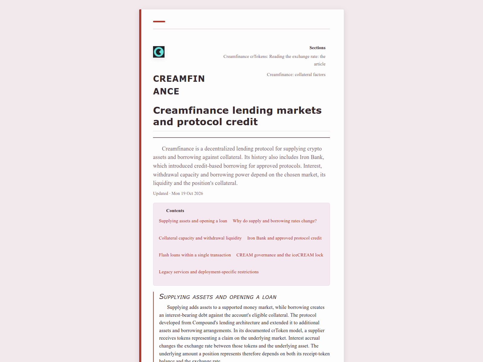 Screenshot of craemfinance.run