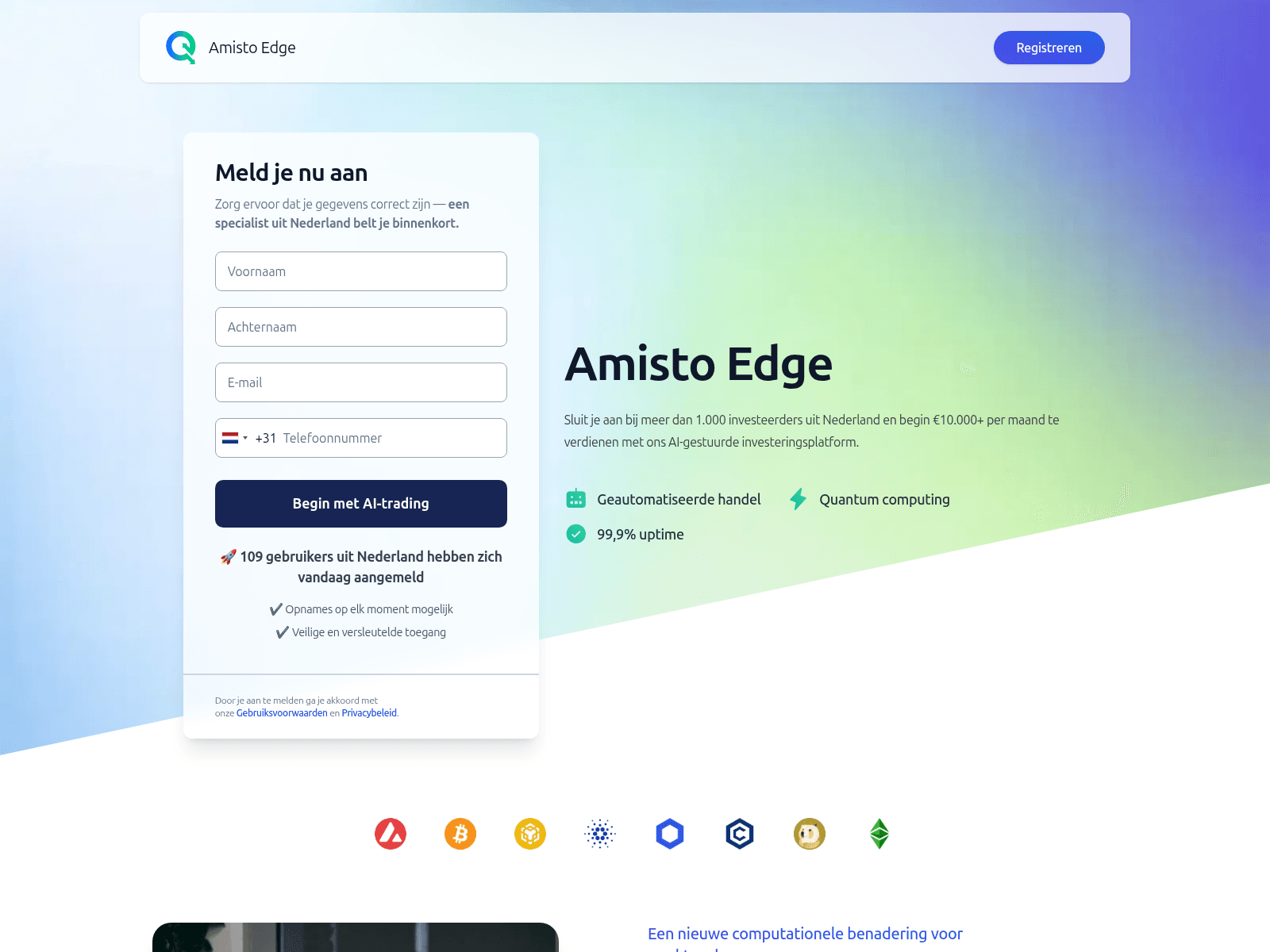 Screenshot of amistoedgetrade.com