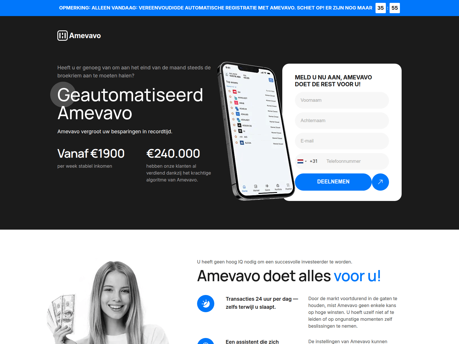 Screenshot of amevavo.net