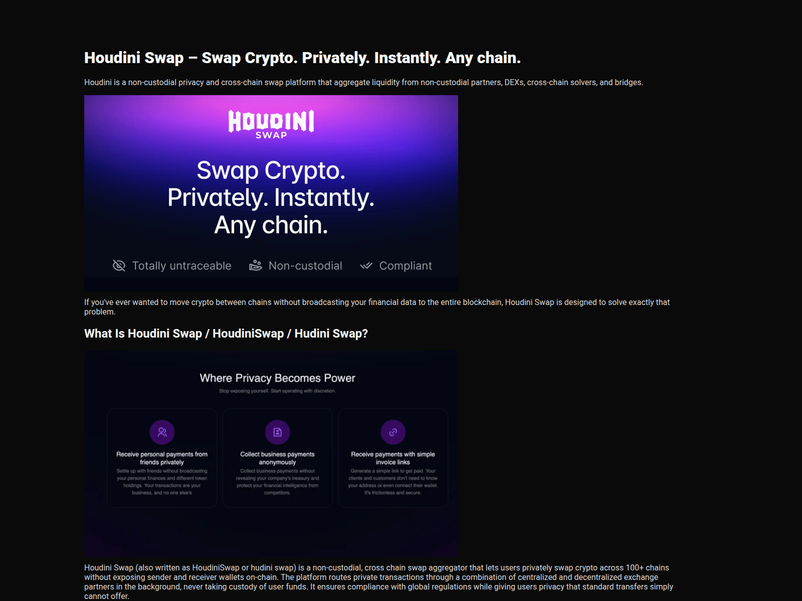 Screenshot di houdniniswap.com