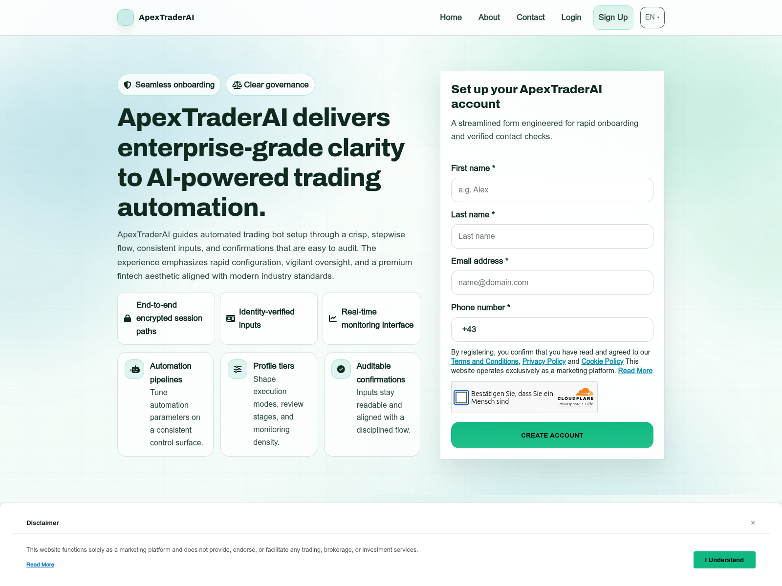Screenshot of apextraderai.shop