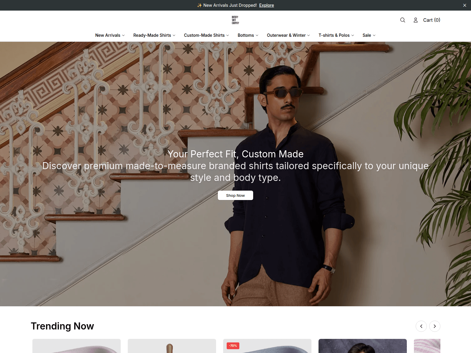Screenshot of bombayshirtcompany.shop