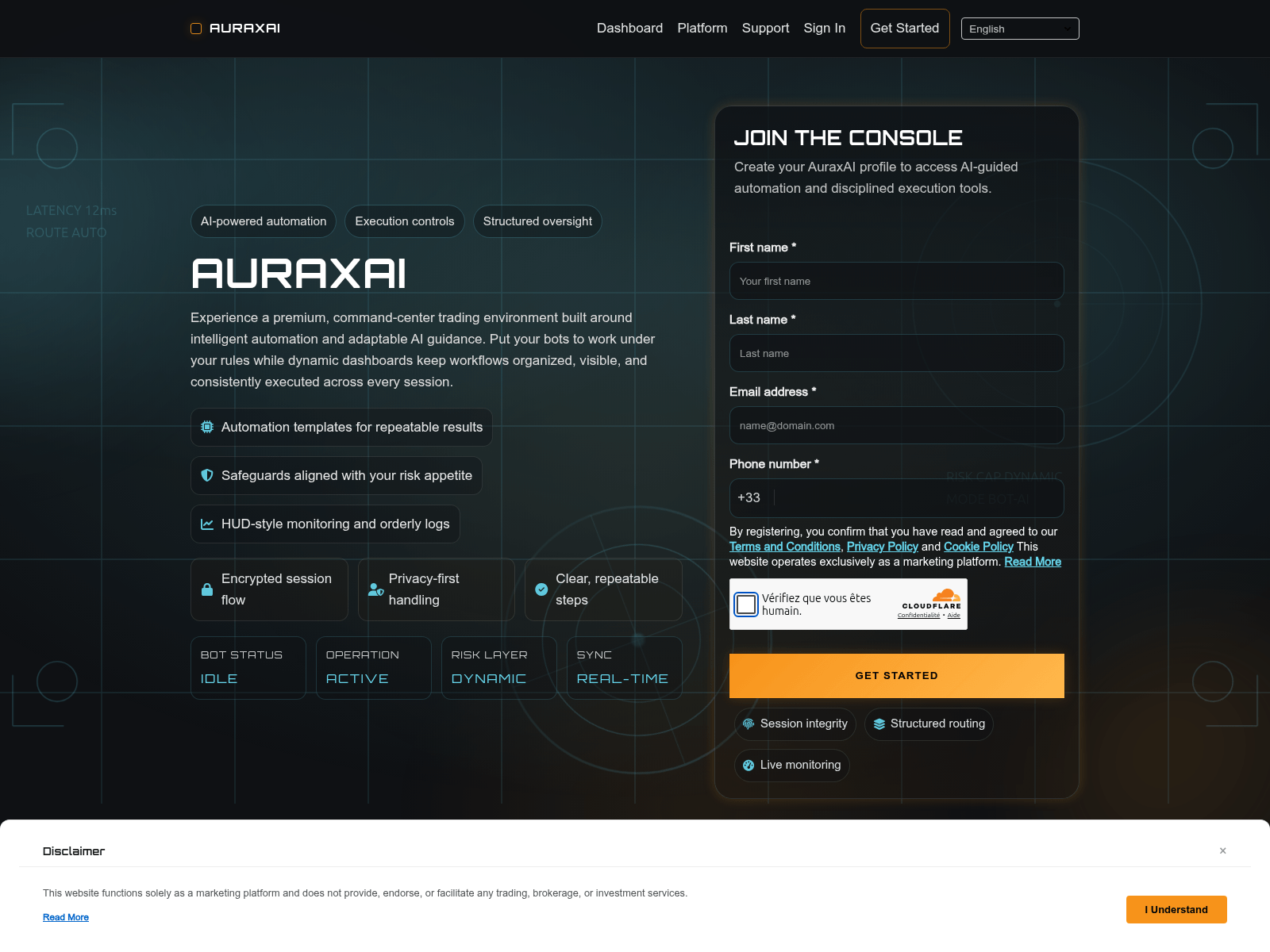 Screenshot of auraxai-app.pro