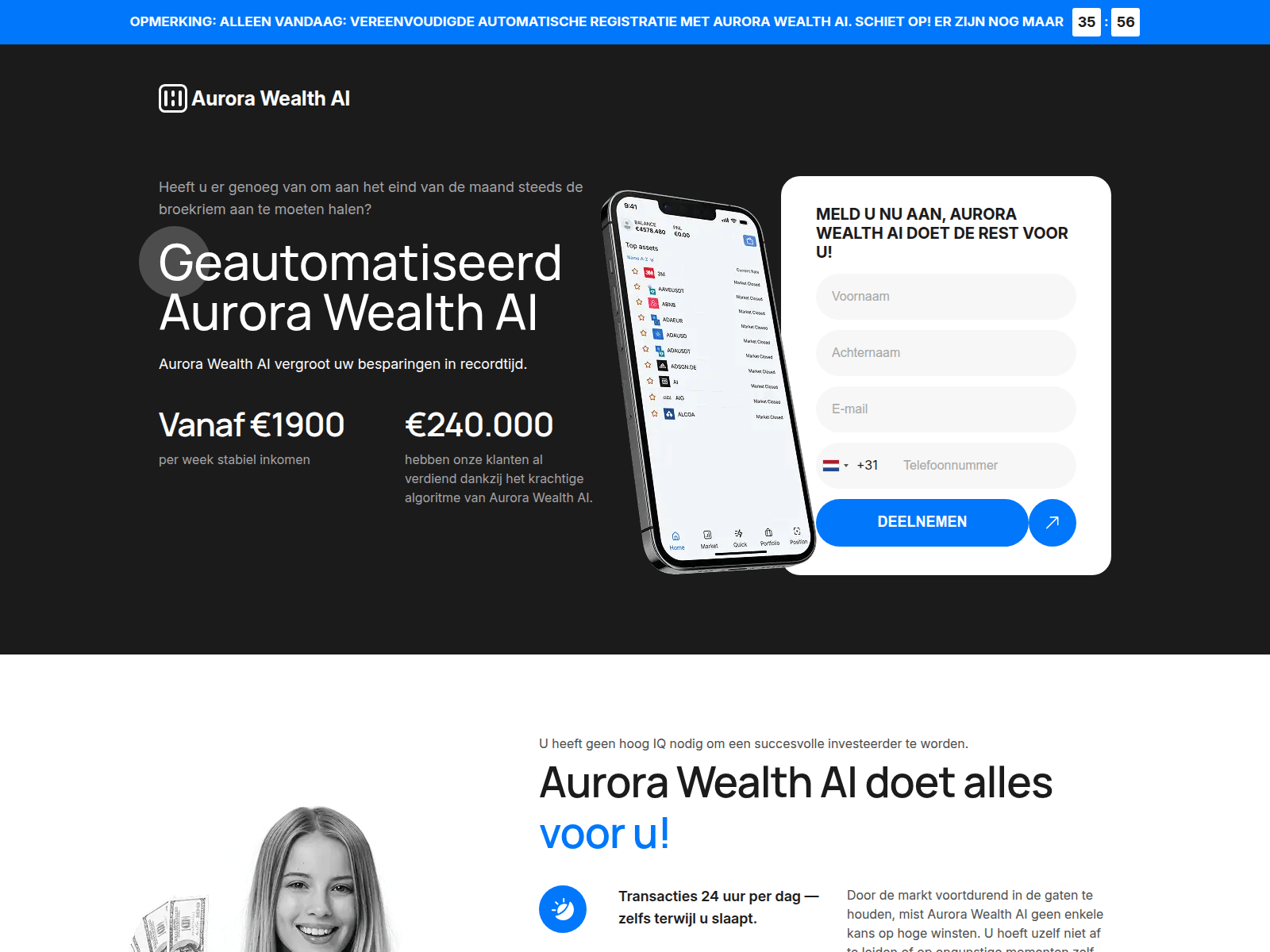 Screenshot of aurorawealthai.net