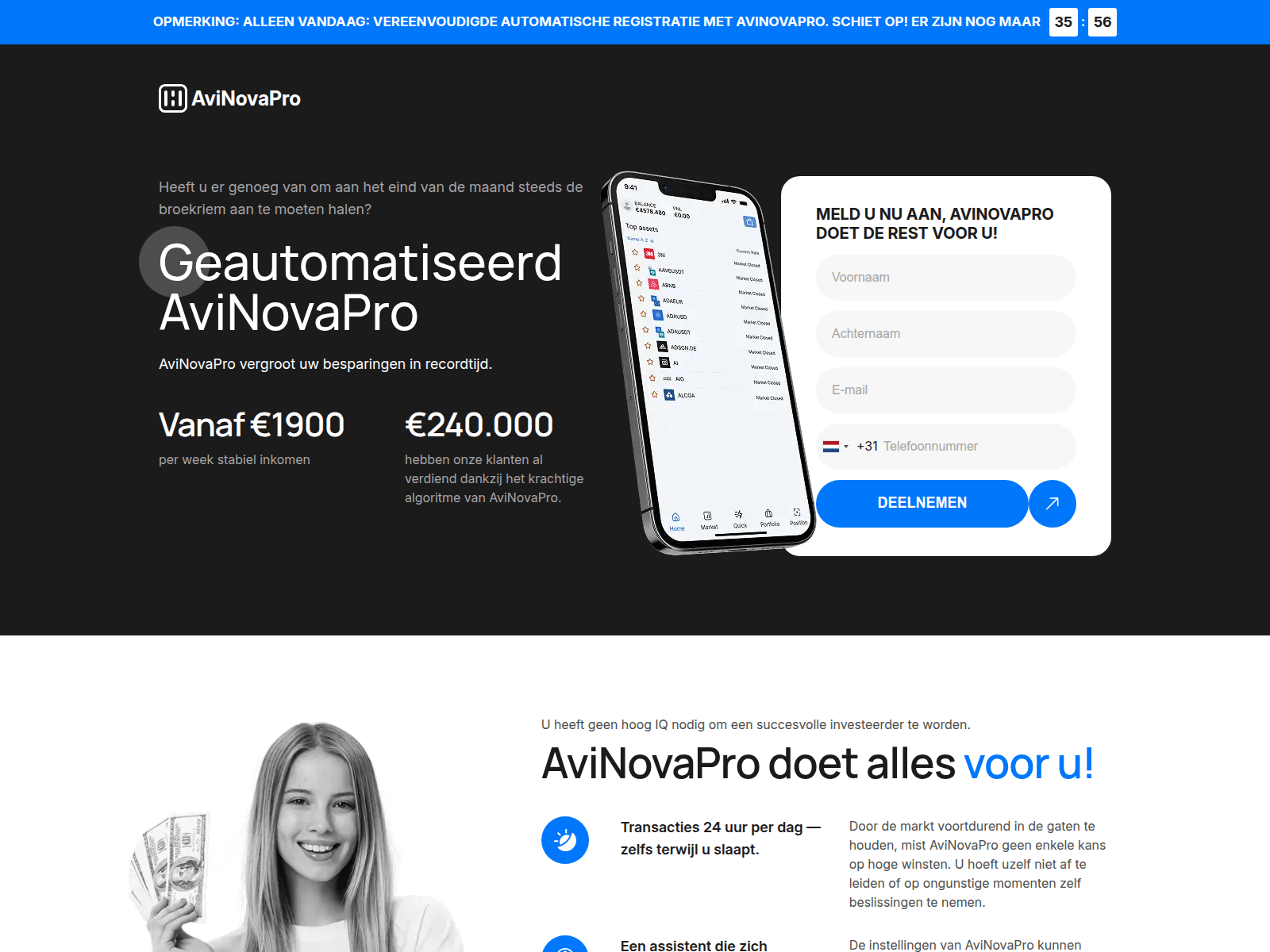 Screenshot of avinovaprotrade.com