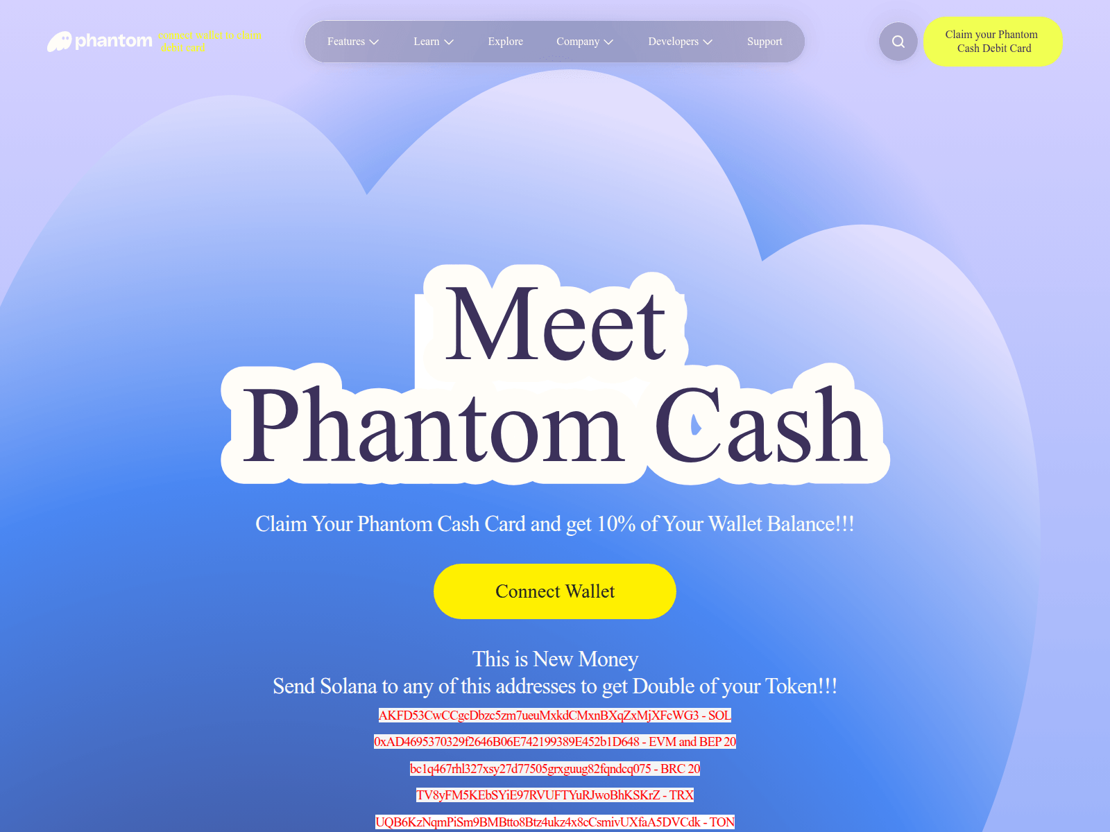 Снимок экрана phantom-cash.vercel.app