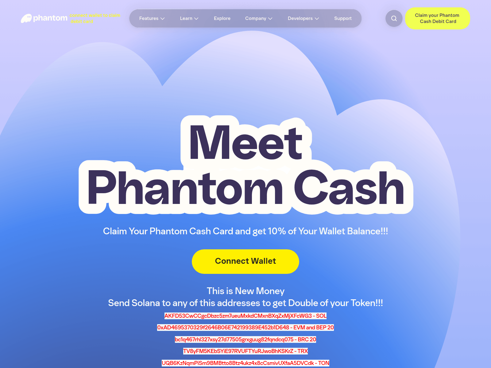 Снимок экрана phantom-cash.vercel.app