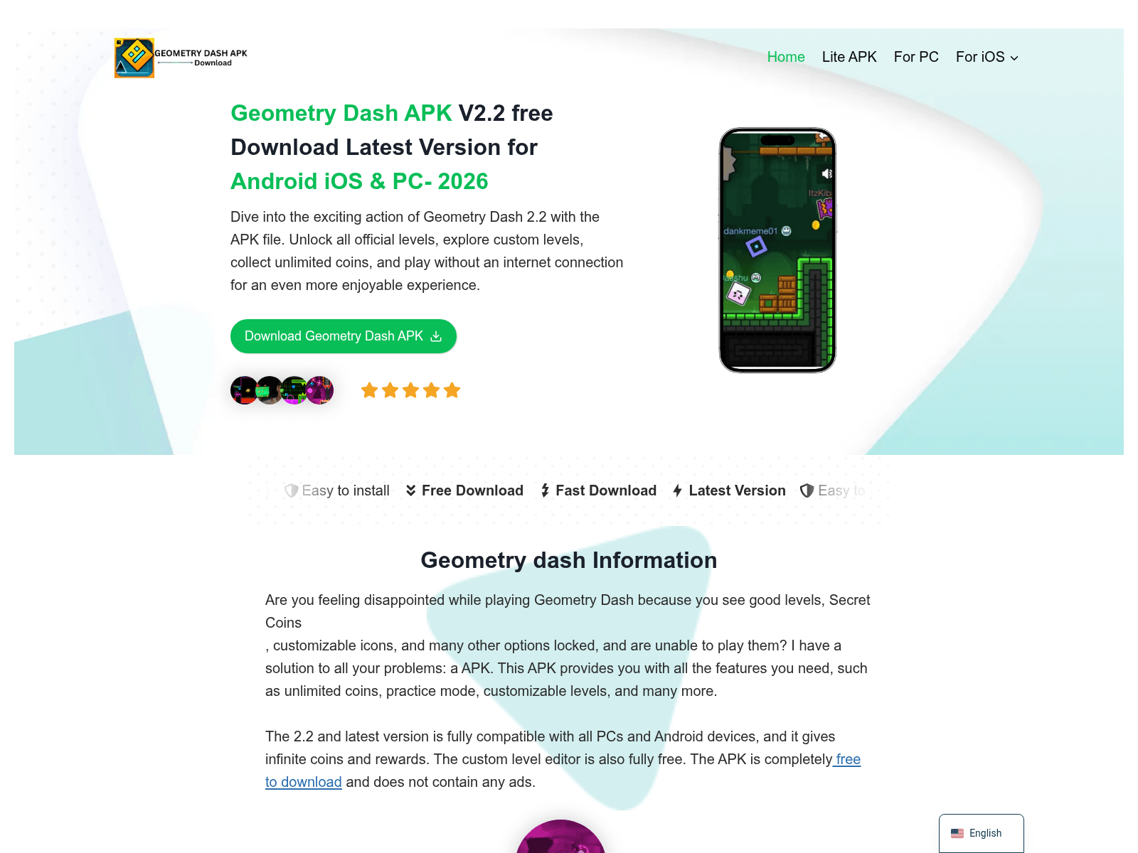 Screenshot von geometrydasshapk.com