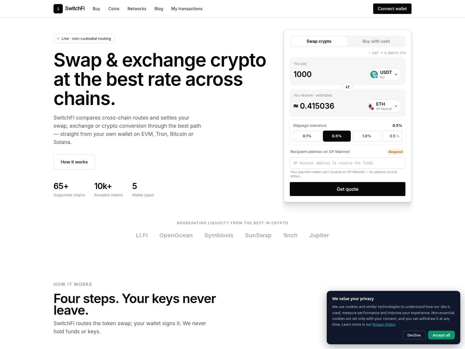 Captura de tela de switchfi.app