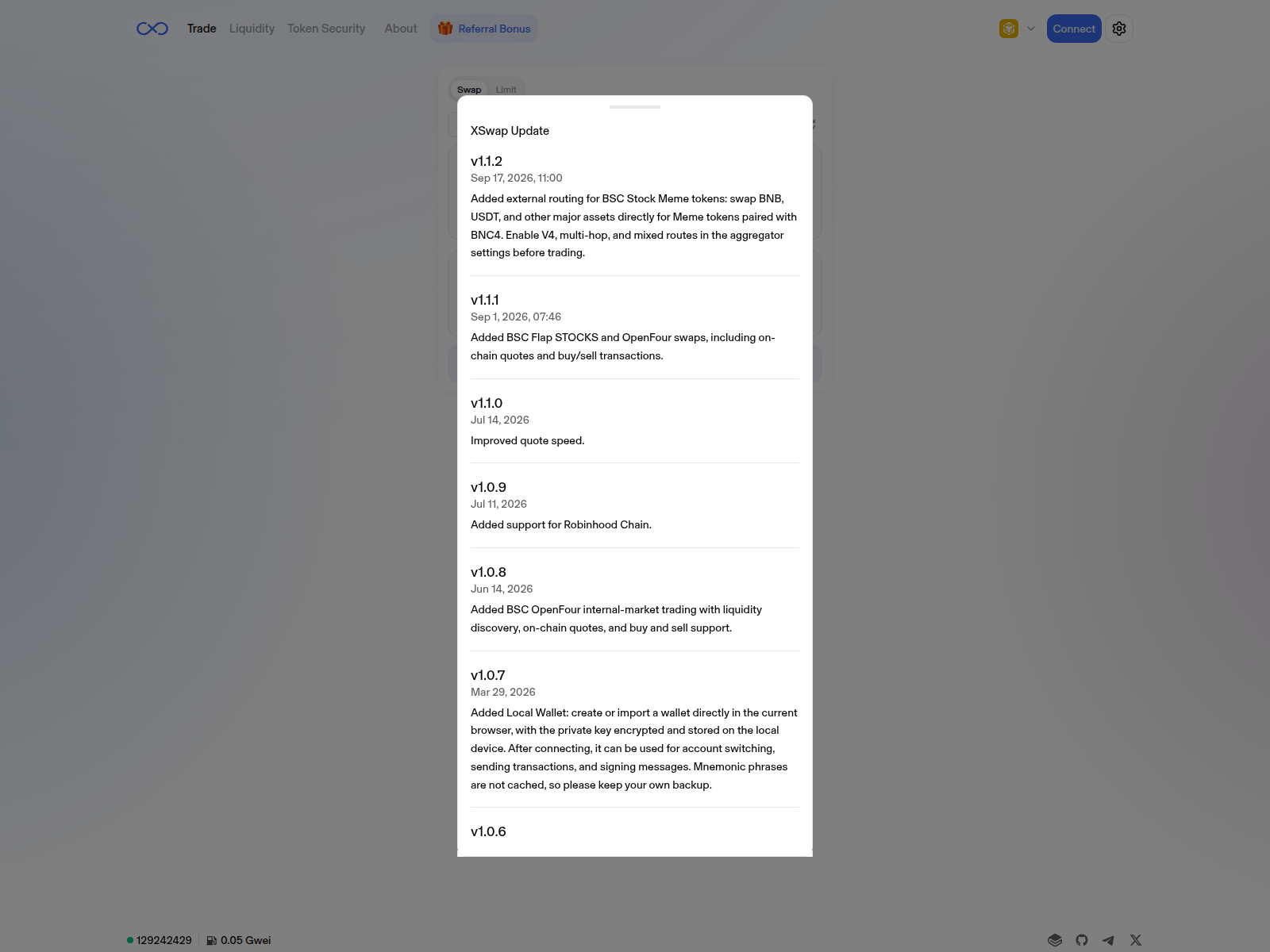 Screenshot von xswap.click