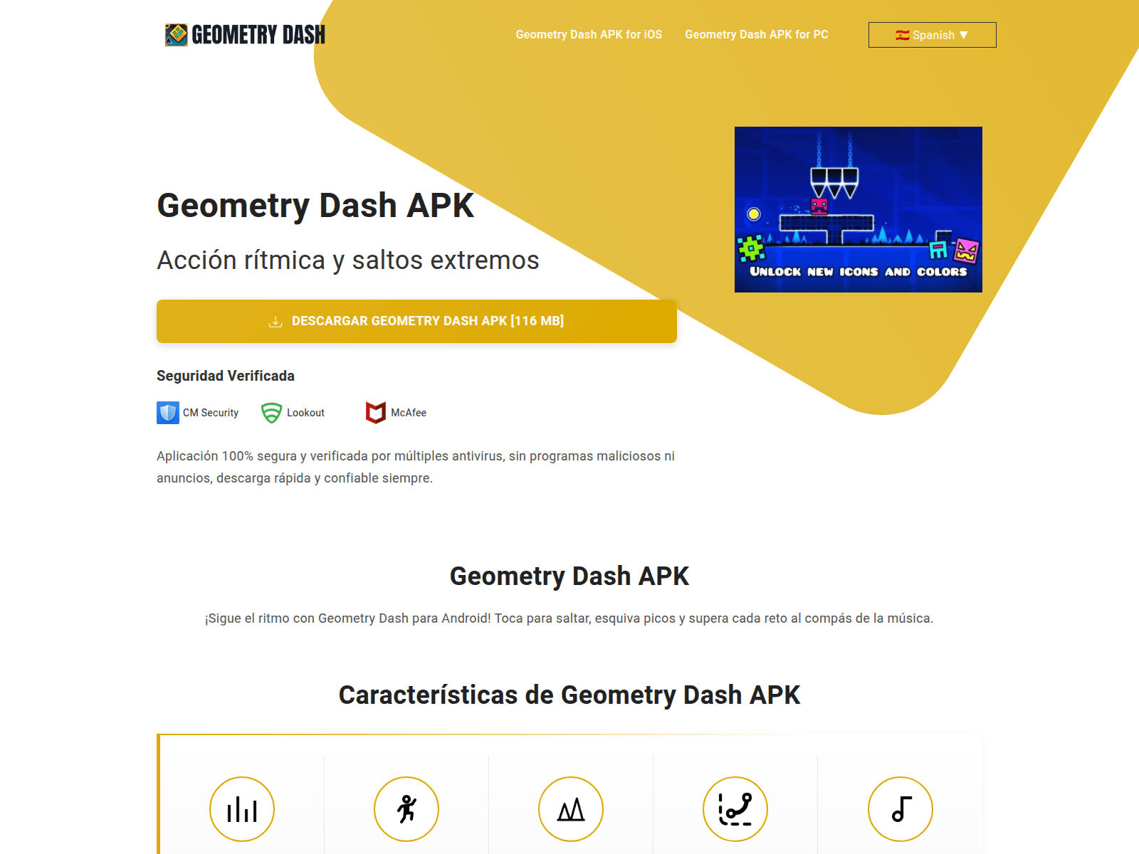 Screenshot von geometrydashe.com