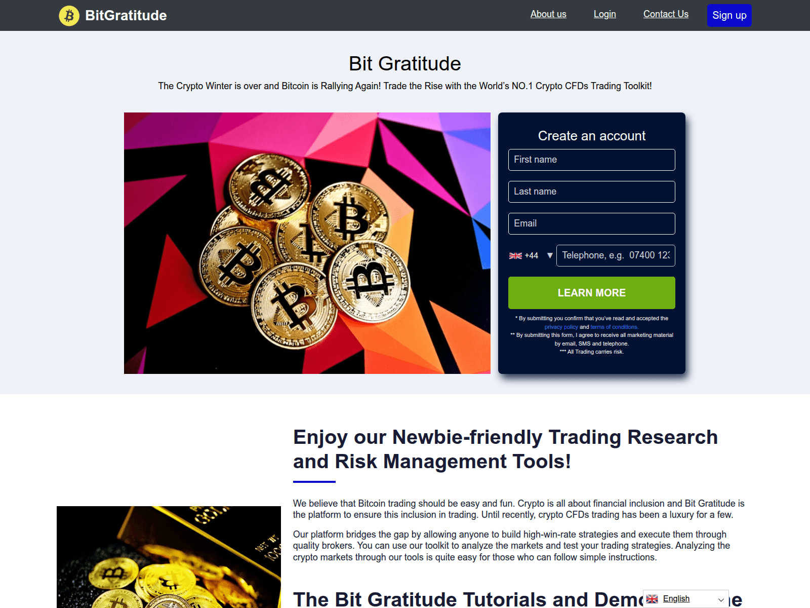 Screenshot von bitgratitude.app
