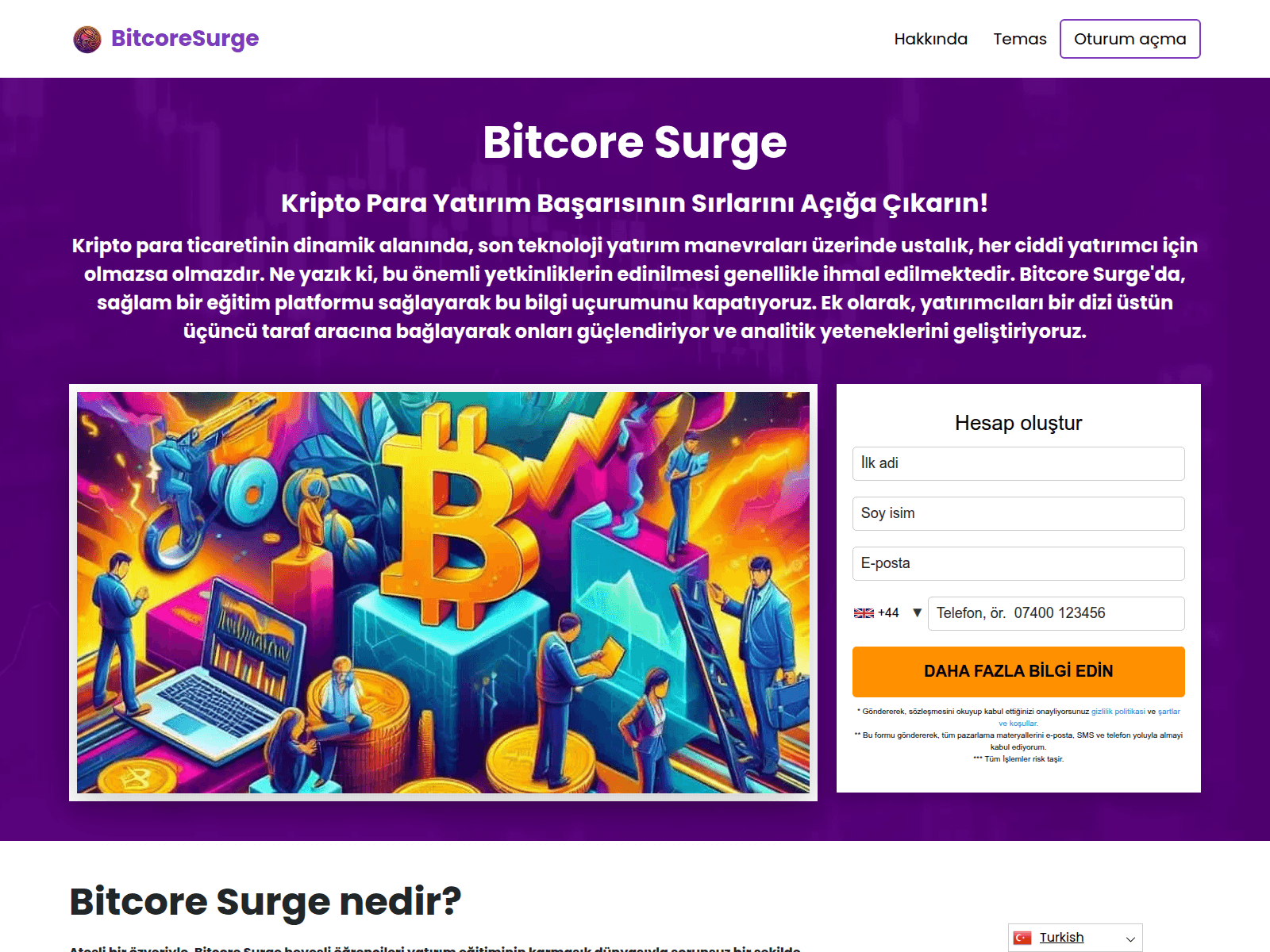 Screenshot von bitcoresurge.app