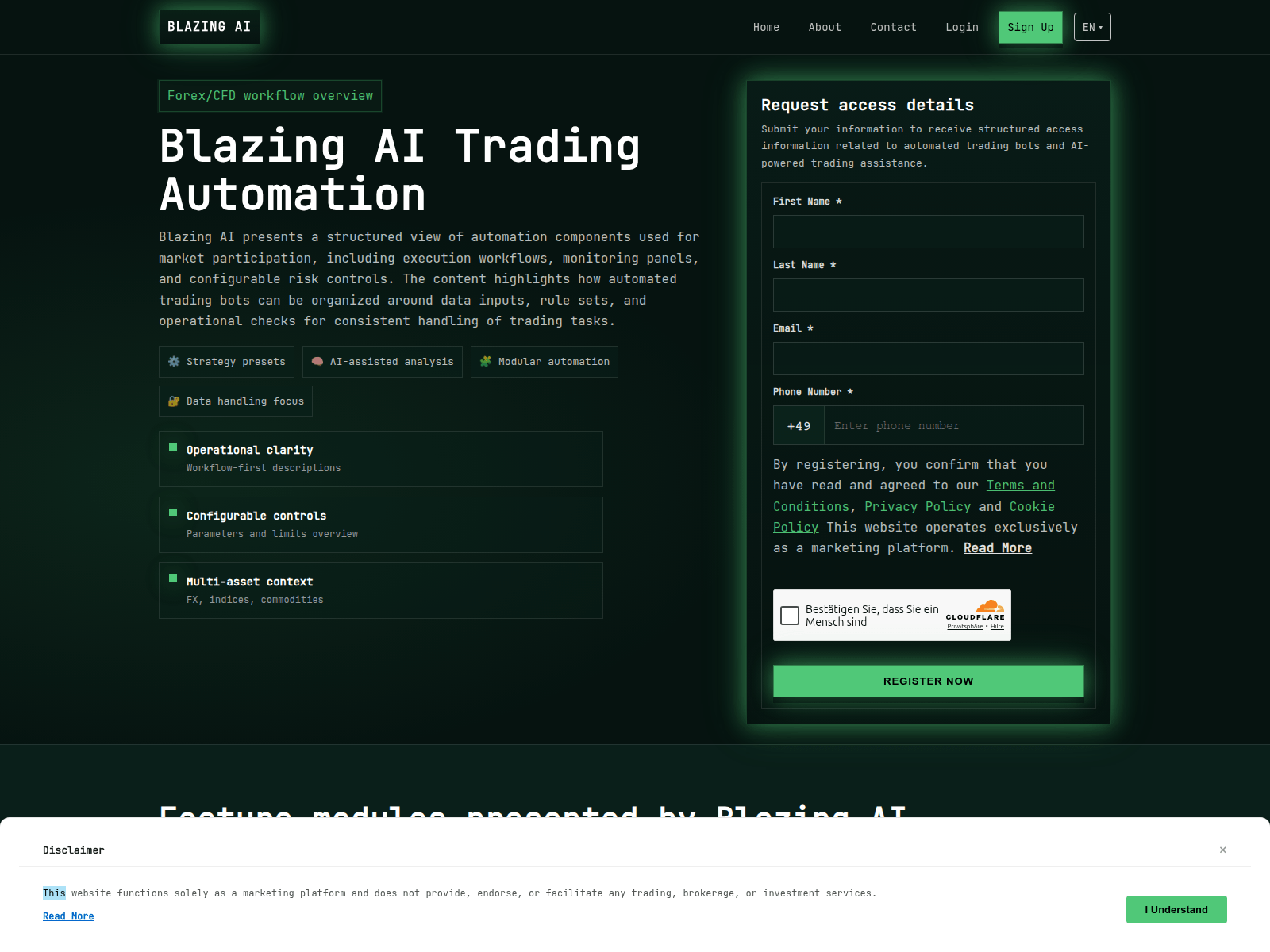 Screenshot of blazingai.click