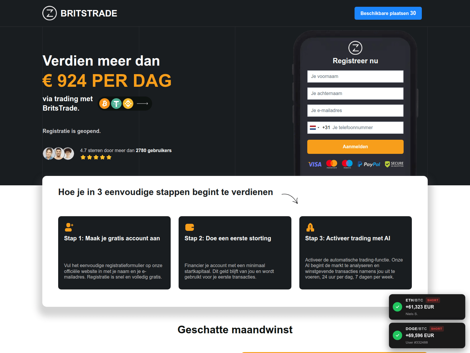 Screenshot von britstrade.net