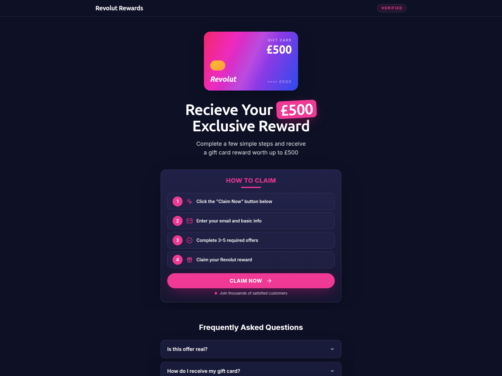 Screenshot of claimedperks.com