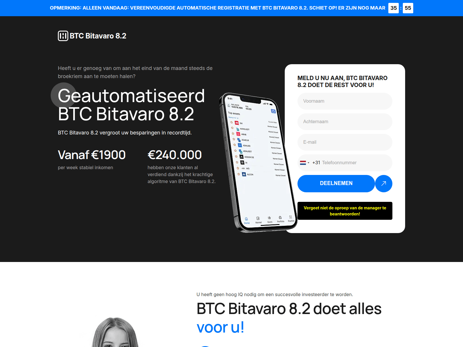 Screenshot von btcbitavaro82trade.com