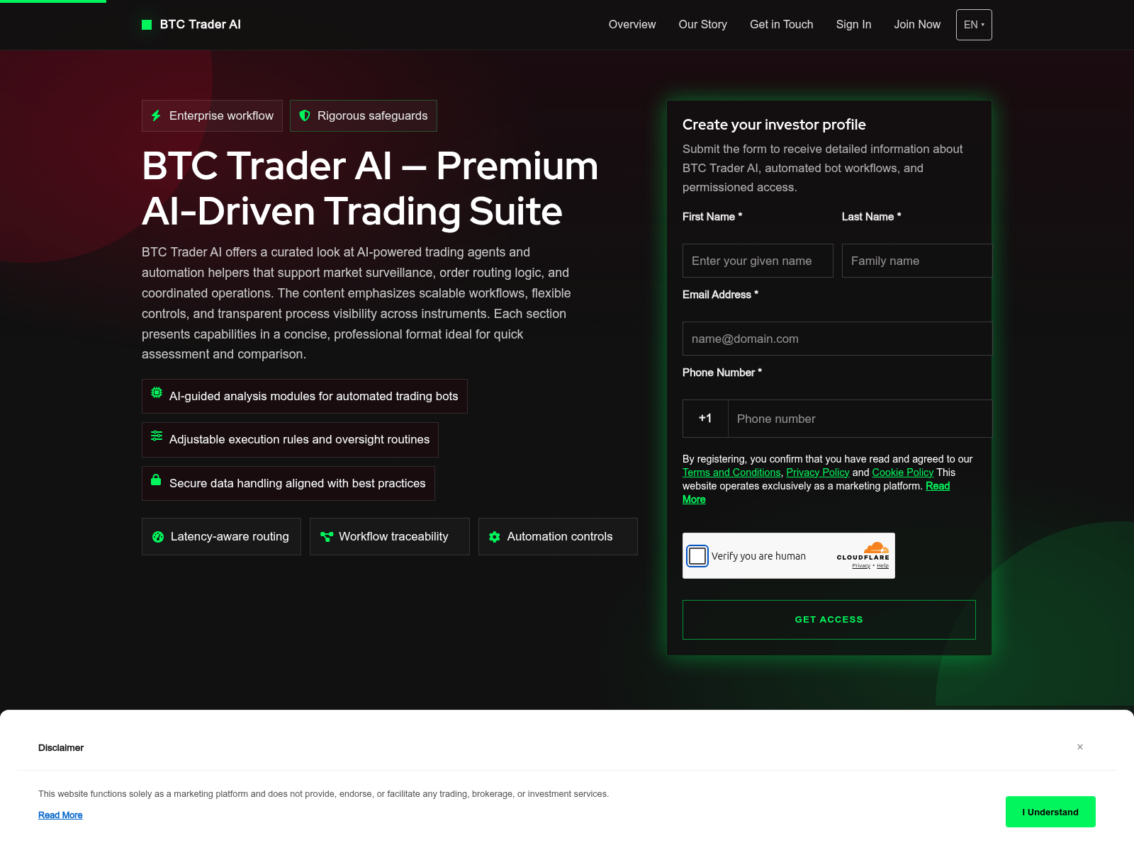 Screenshot of btctraderai.pro