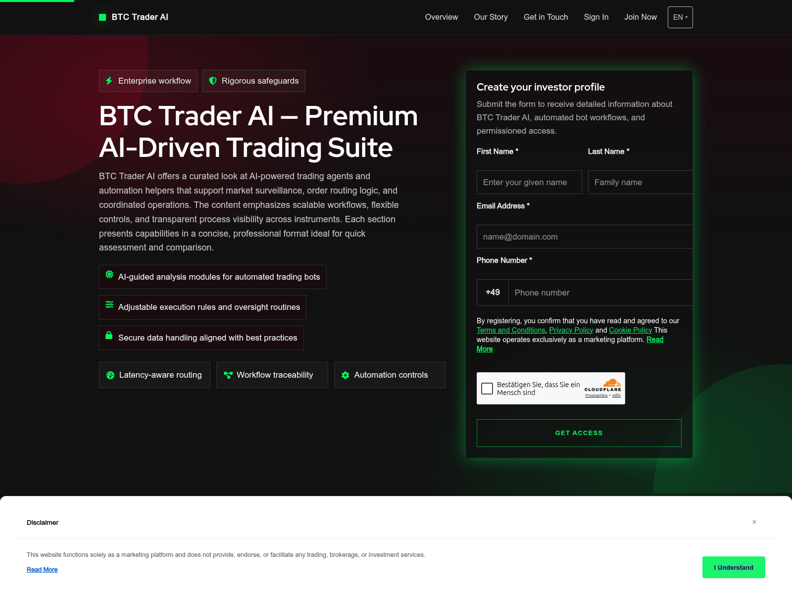 Screenshot of btctraderai.pro