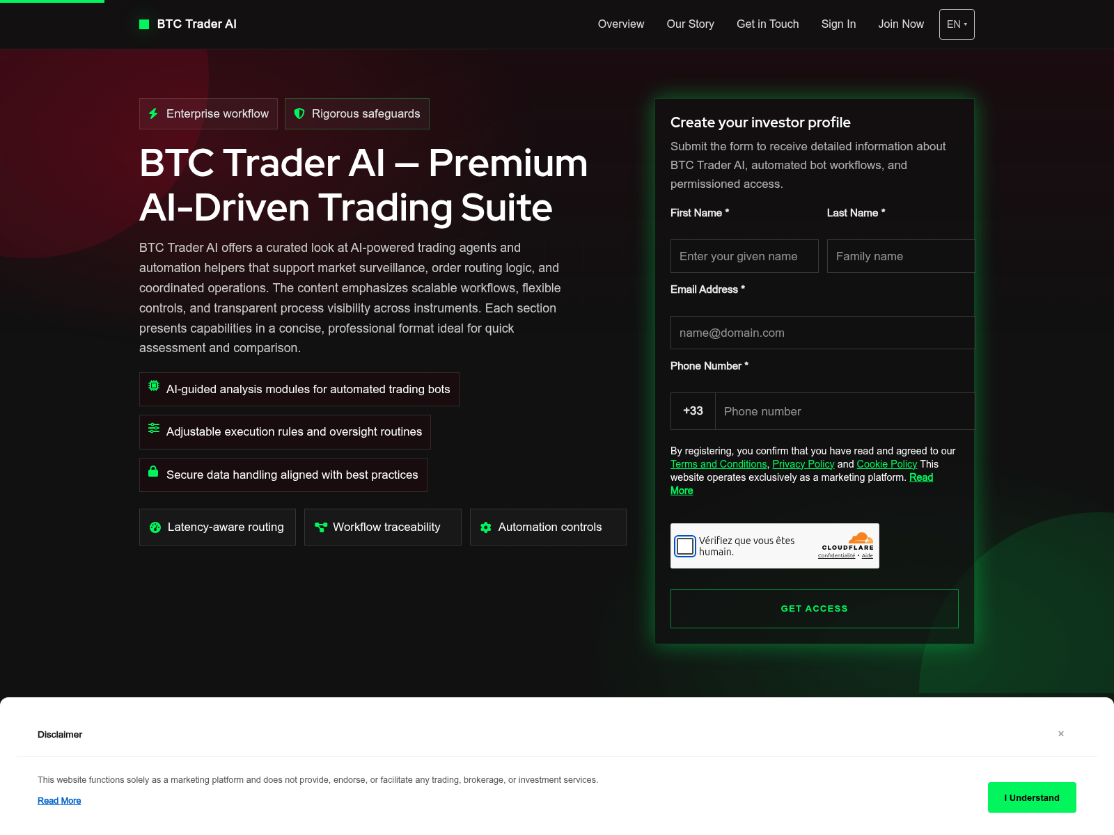 Screenshot of btctraderai.pro