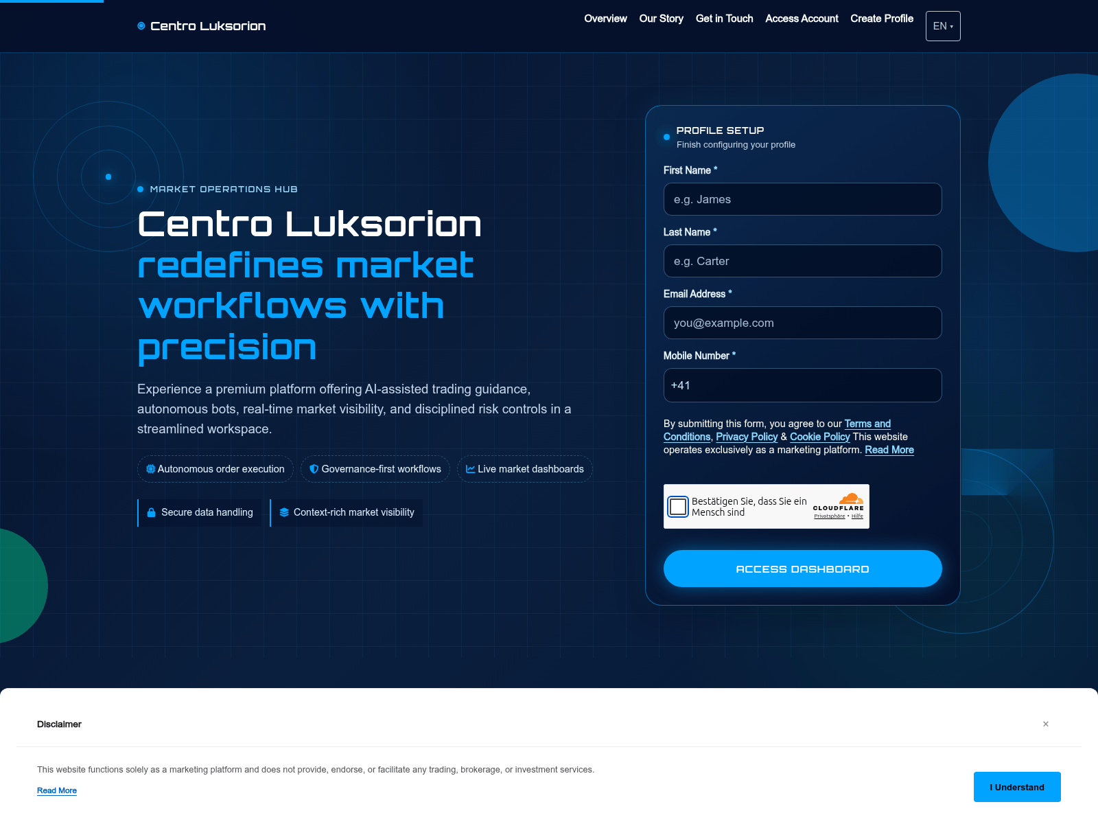 Screenshot von centroluksorion.digital