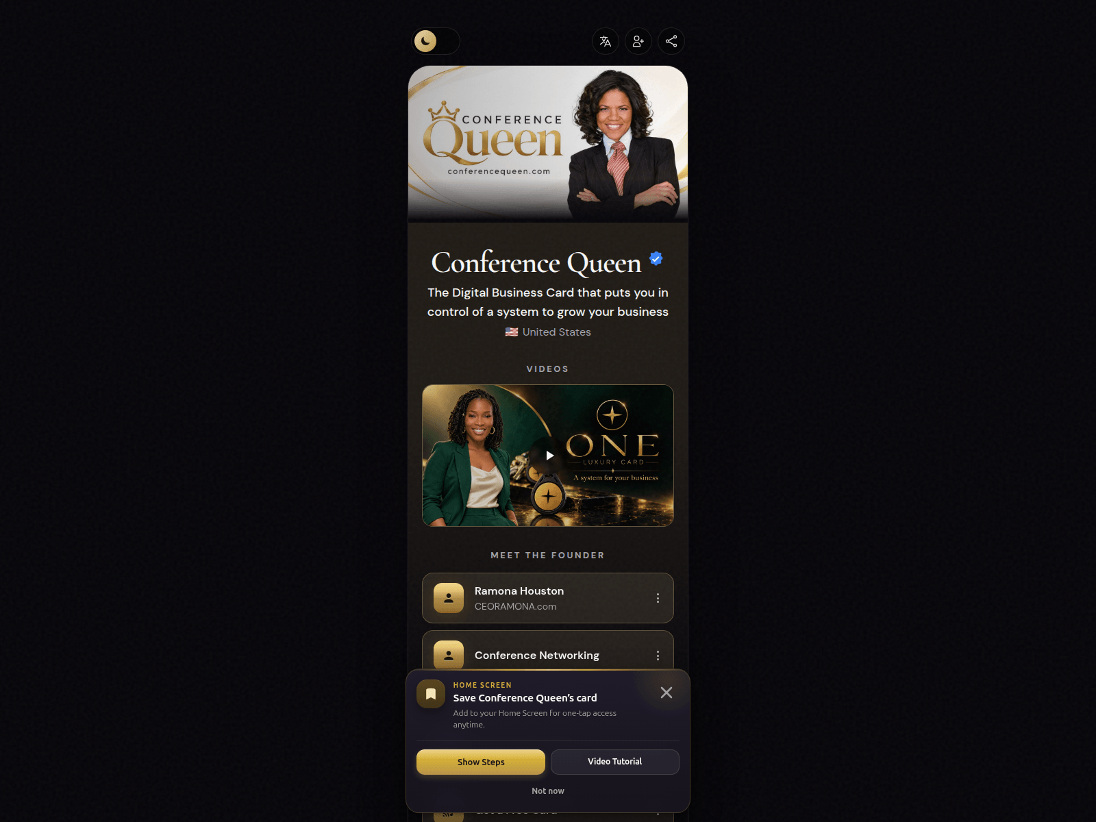 Screenshot di conferencequeen.com
