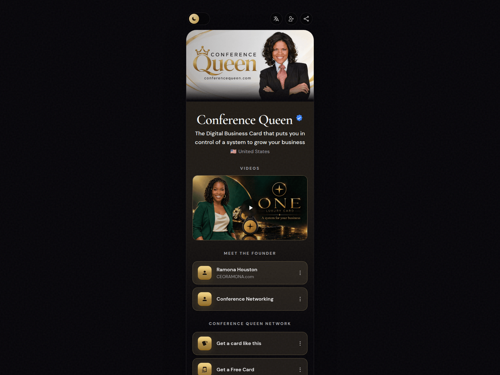 Screenshot di conferencequeen.com